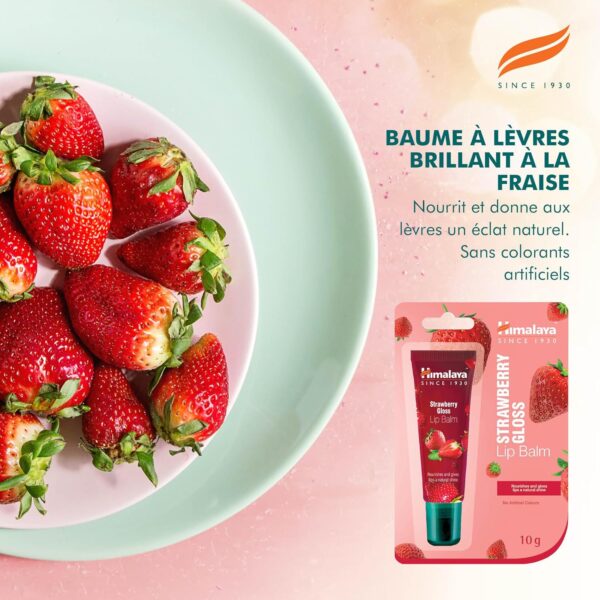 Baume à lèvres brillant Himalaya fraise hydratation longue-2