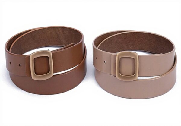 Ceinture femme cuir luxe boucle métal HLHLH noir