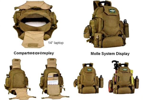 Sac à dos tactique militaire 40L HUNTVP MOLLE résistant à