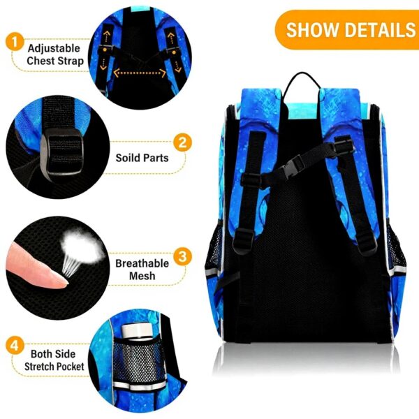 Sac à dos enfant granit marbre bleu Vnurnrn-Nigeu école