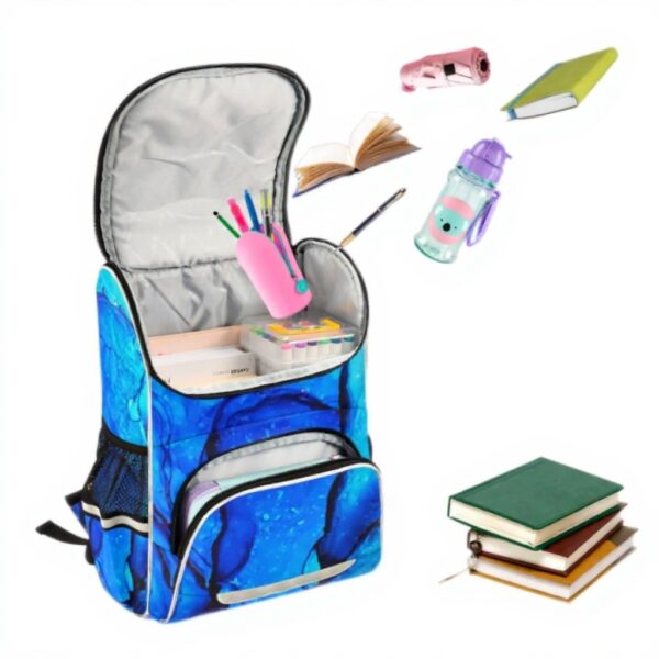 Sac à dos enfant granit marbre bleu Vnurnrn-Nigeu école