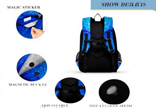 Impression De Granit En Marbre Bleu Sac à Dos Garçons Filles Enfant Étudiants Cartable Sac a Main pour Ordinateur Portable de Voyage Femme Homme