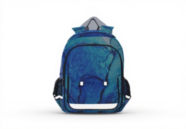 Impression De Granit En Marbre Bleu Sac à Dos Garçons Filles Enfant Étudiants Cartable Sac a Main pour Ordinateur Portable de Voyage Femme Homme