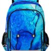 Impression De Granit En Marbre Bleu Sac à Dos Garçons Filles Enfant Étudiants Cartable Sac a Main pour Ordinateur Portable de Voyage Femme Homme