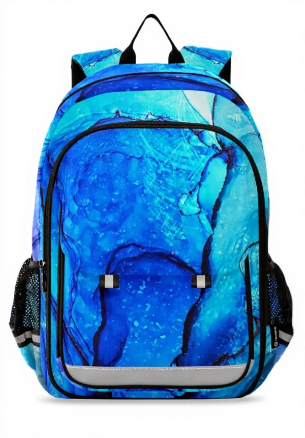 Impression De Granit En Marbre Bleu Sac à Dos Garçons Filles Enfant Étudiants Cartable Sac a Main pour Ordinateur Portable de Voyage Femme Homme