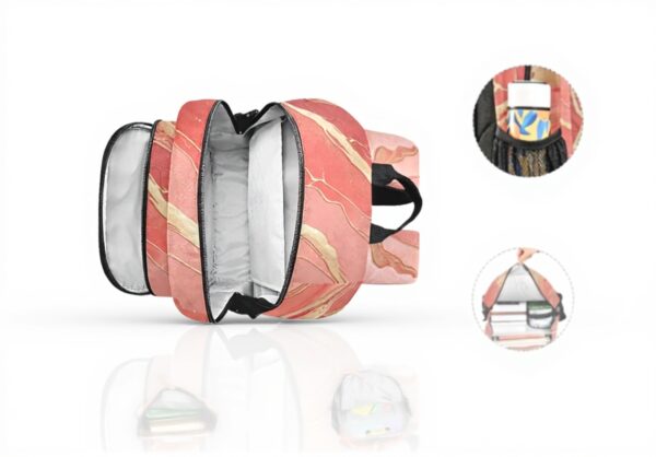 Sac à dos enfant imprimé granit marbre rose Sawoinoa