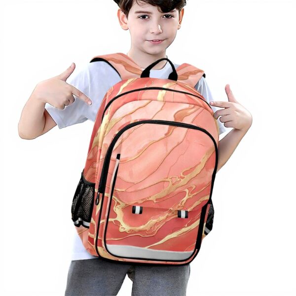 Sac à dos enfant imprimé granit marbre rose Sawoinoa