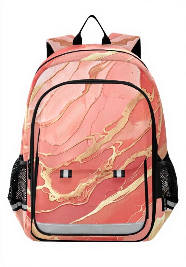 Sac à dos enfant imprimé granit marbre rose Sawoinoa