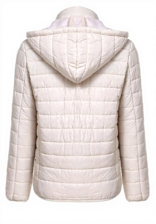 Jean Vestes Doudoune Automne Femme Hiver Legere Matelassé Doudoune Manteau Manches Longues À Capuchon Vetements Slim Fit Loisir Fashion Unicolore Warm Quilting Blouson Coat (Color Nude, Size M)
