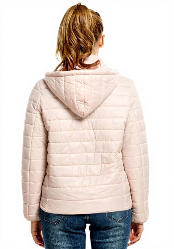 Jean Vestes Doudoune Automne Femme Hiver Legere Matelassé Doudoune Manteau Manches Longues À Capuchon Vetements Slim Fit Loisir Fashion Unicolore Warm Quilting Blouson Coat (Color Nude, Size M)