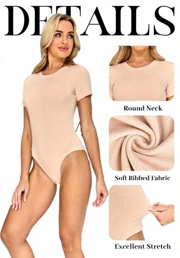 Bodys femme Kefiyis manches courtes élastique col rond