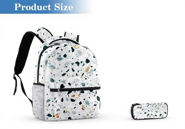 Sac à dos enfant Leomeowf marbre granit portable 14 pouces