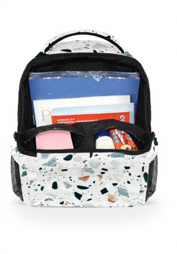 Sac à dos enfant Leomeowf marbre granit portable 14 pouces