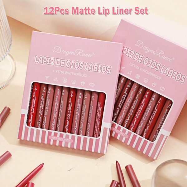 Crayon à lèvres Vienflona 12 couleurs waterproof effet-5