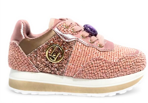 Baskets Liu Jo Maxi Wonder Glitter Rosa Nude Femme