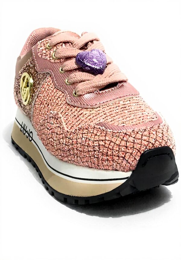 Baskets Liu Jo Maxi Wonder Glitter Rosa Nude Femme