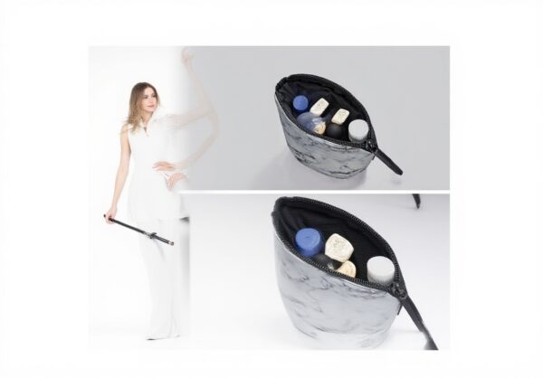 Trousse à crayons Lsjuee marbre granit organique debout