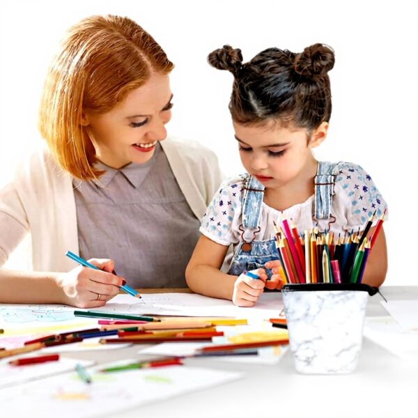 Trousse à crayons Lsjuee marbre granit organique debout