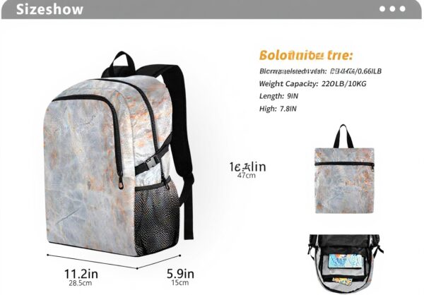 Sac à dos enfant NYEU pliable imperméable cuivre marbre