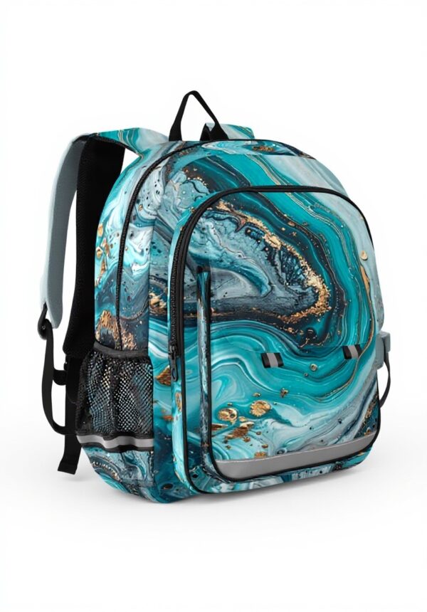 Sac à dos enfant marbre turquoise Sawoinoa école voyage