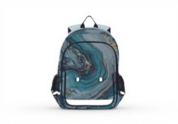 Sac à dos enfant marbre turquoise Sawoinoa école voyage