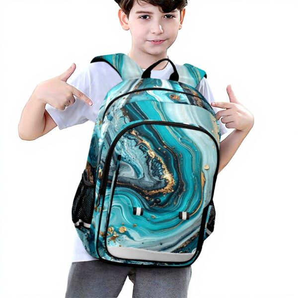 Sac à dos enfant marbre turquoise Sawoinoa école voyage