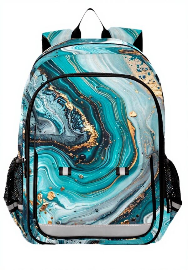Sac à dos enfant marbre turquoise Sawoinoa école voyage