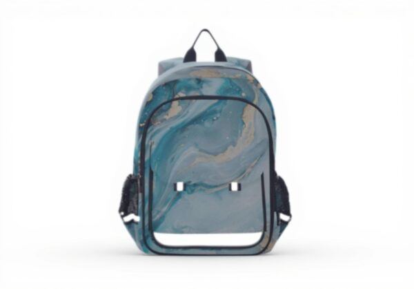 Sac à dos enfant marbre turquoise granit Sawoinoa école