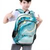 Sac à dos enfant marbre turquoise granit Sawoinoa école