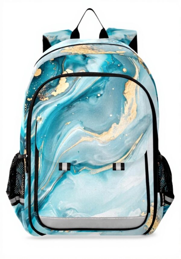 Sac à dos enfant marbre turquoise granit Sawoinoa école