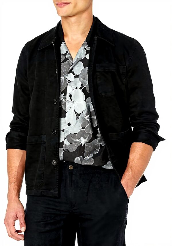 Blouson Nudie Jeans Co Barney Worker Noir Coton Bio