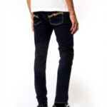 Jean Skinny Nudie Jeans Coton Bio Orange Foncé Sec