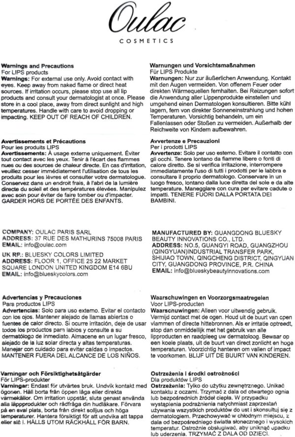 Oulac Gloss à Lèvres Pailleté Hydratant Huile Brillant Vegan-7