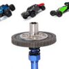 plplaaoo RC Car Gear Set 91T Big Gear avec 17T 19T 21T Pinions Compatible pour Arrma Senton 1 10 Granite Big Rock Vorteks Typhon Bleu foncé (Bleu foncé)