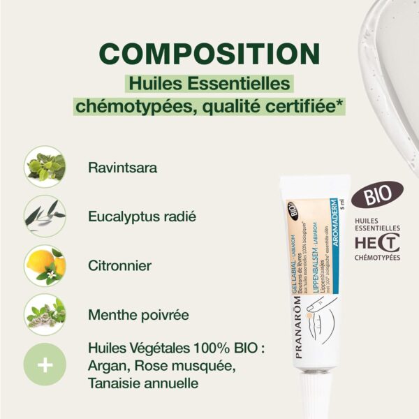 Gel labial bio boutons lèvres huiles essentielles Pranarôm-3