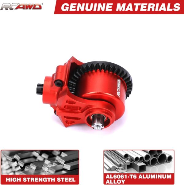 Module transmission RCAWD ARRMA 37T 13T aluminium rouge-6