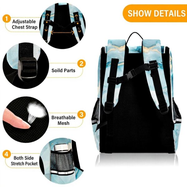 Sac à dos enfant sawoinoa marbre turquoise granit