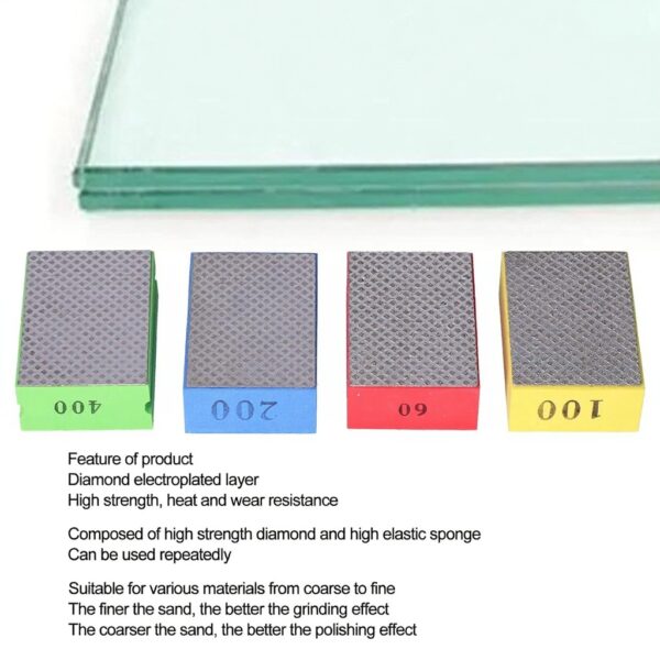 Tampons polissage diamant Yosoo 4 grains verre marbre granit