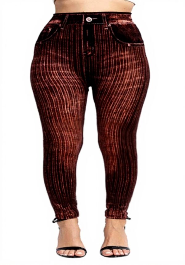 Uwdiohq Leggings Femme Élastique Imitation Denim Sport Yoga