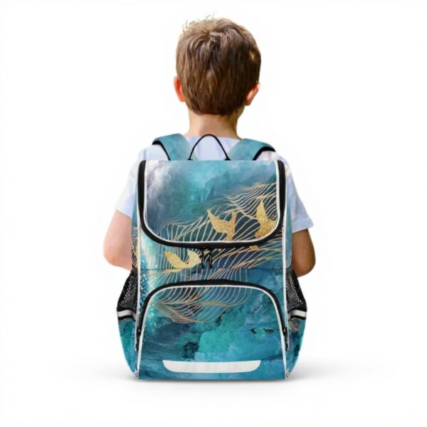 Vnurnrn Sac à Dos Enfant Marbre Granite Oiseau Mer Lune