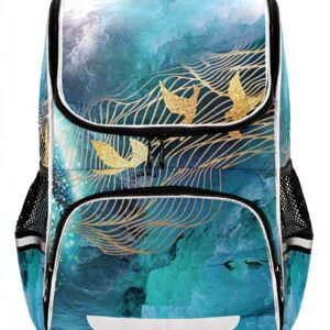 Vnurnrn Sac à Dos Enfant Marbre Granite Oiseau Mer Lune