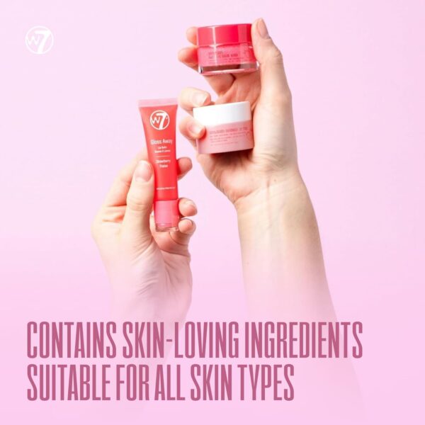 Baume lèvres W7 Trio soins nuit fraise masque gommage-3