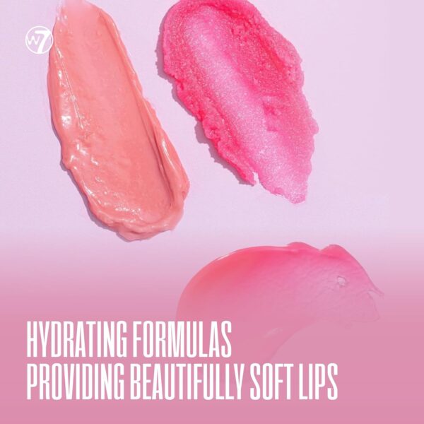 Baume lèvres W7 Trio soins nuit fraise masque gommage-4