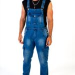 Pantalon jean homme WEGRT coton confortable bleu XXL