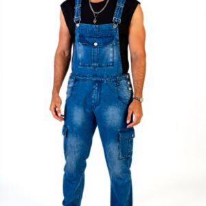 Pantalon jean homme WEGRT coton confortable bleu XXL