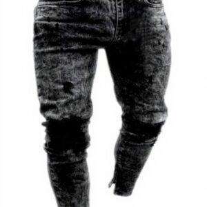 Pantalon jean moulant homme WEGRT noir coton élastique