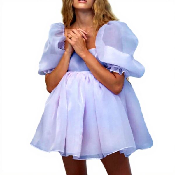 WVONIF Robe Cocktail Femme Dentelle Col Rond Mini