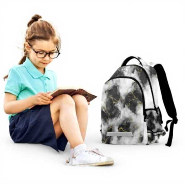 Sac à dos enfant Wzzzsun granit marbre réfléchissant école