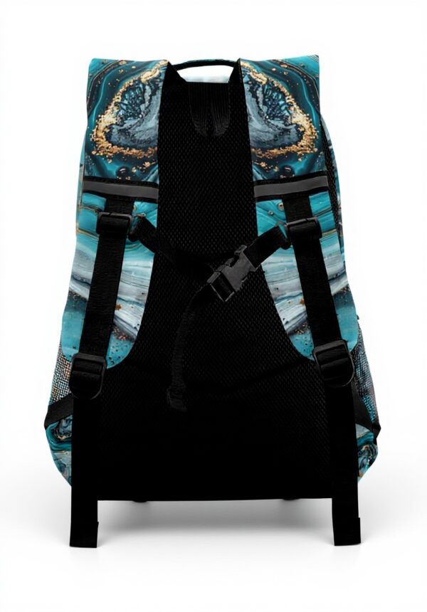 Wzzzsun Granit Marbre Nature Turquoise Sac à Dos Cartable Fille Garcon Enfant Réfléchissante, Sac école Ordinateur Portable de Voyage pour Femme Homme