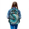 Wzzzsun Granit Marbre Nature Turquoise Sac à Dos Cartable Fille Garcon Enfant Réfléchissante, Sac école Ordinateur Portable de Voyage pour Femme Homme